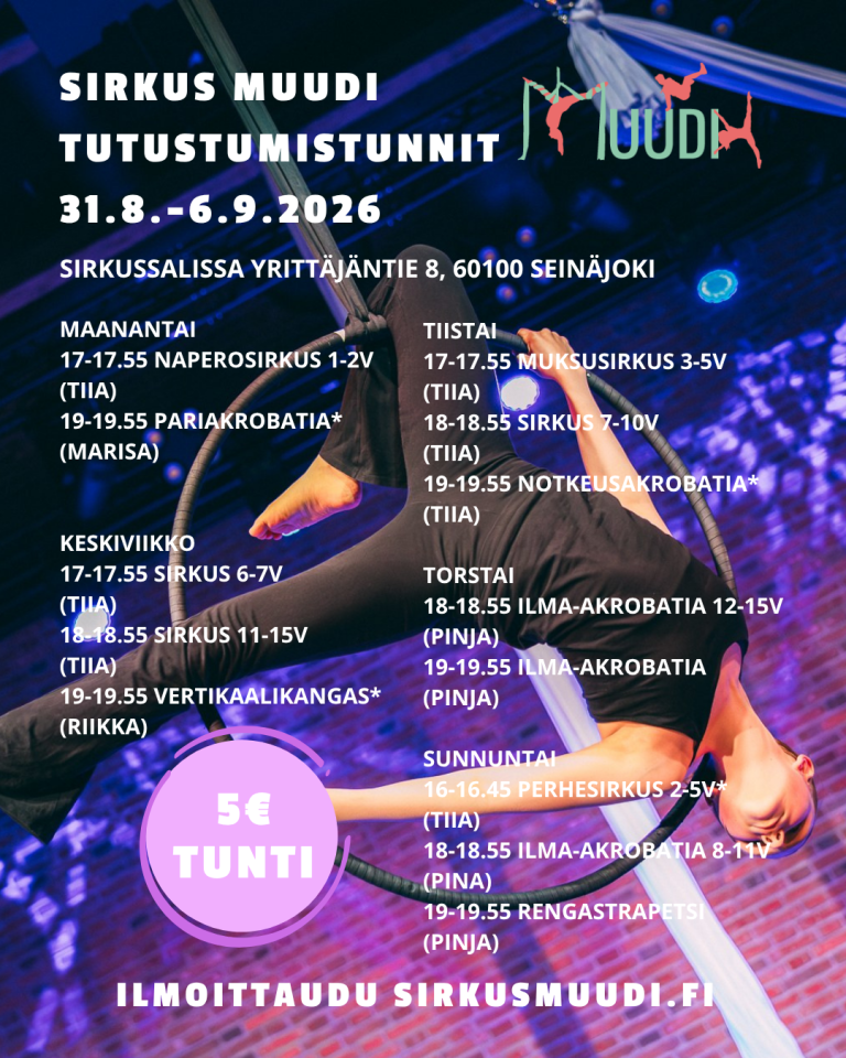 tutustumistunnit 31.8.-20.12.2026